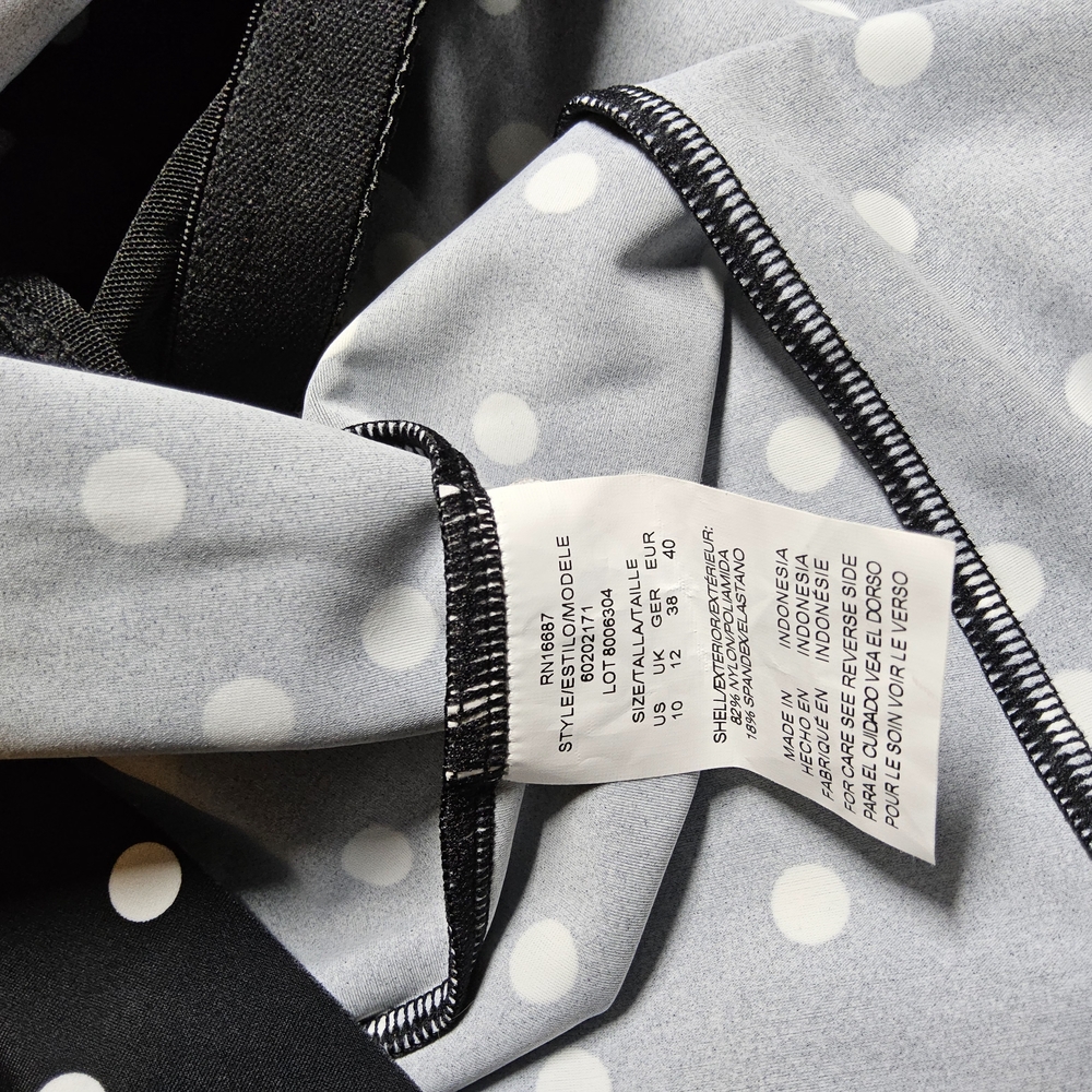 1Swim Solutions Polka Dot Tankini - Black and White Size 10 - Picture 6 of 7